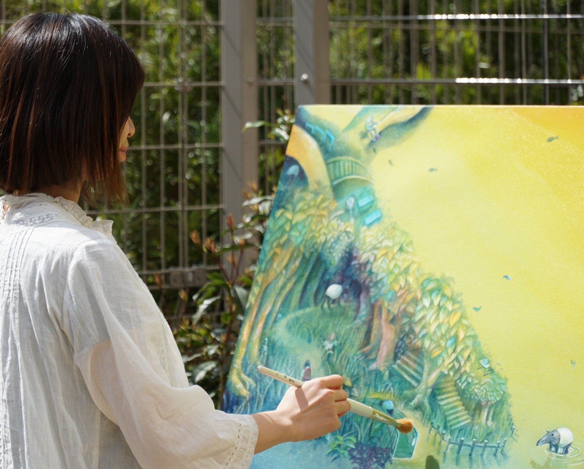 油彩と透明水彩で描く＊優しいオーダーメイド原画を届けたい｜Creema