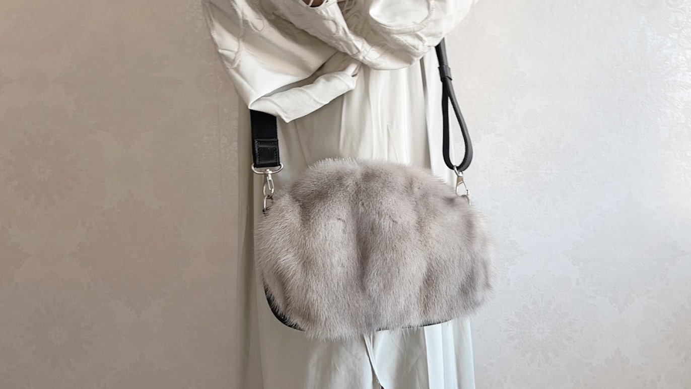 新品◇限定 上品なクロスミンク毛皮使用！2wayショルダーバッグ /毛皮  