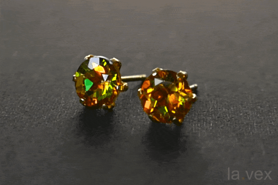 522/14kgfミスティックトパーズ×ピンクトパーズのピアスチャーム 第3弾