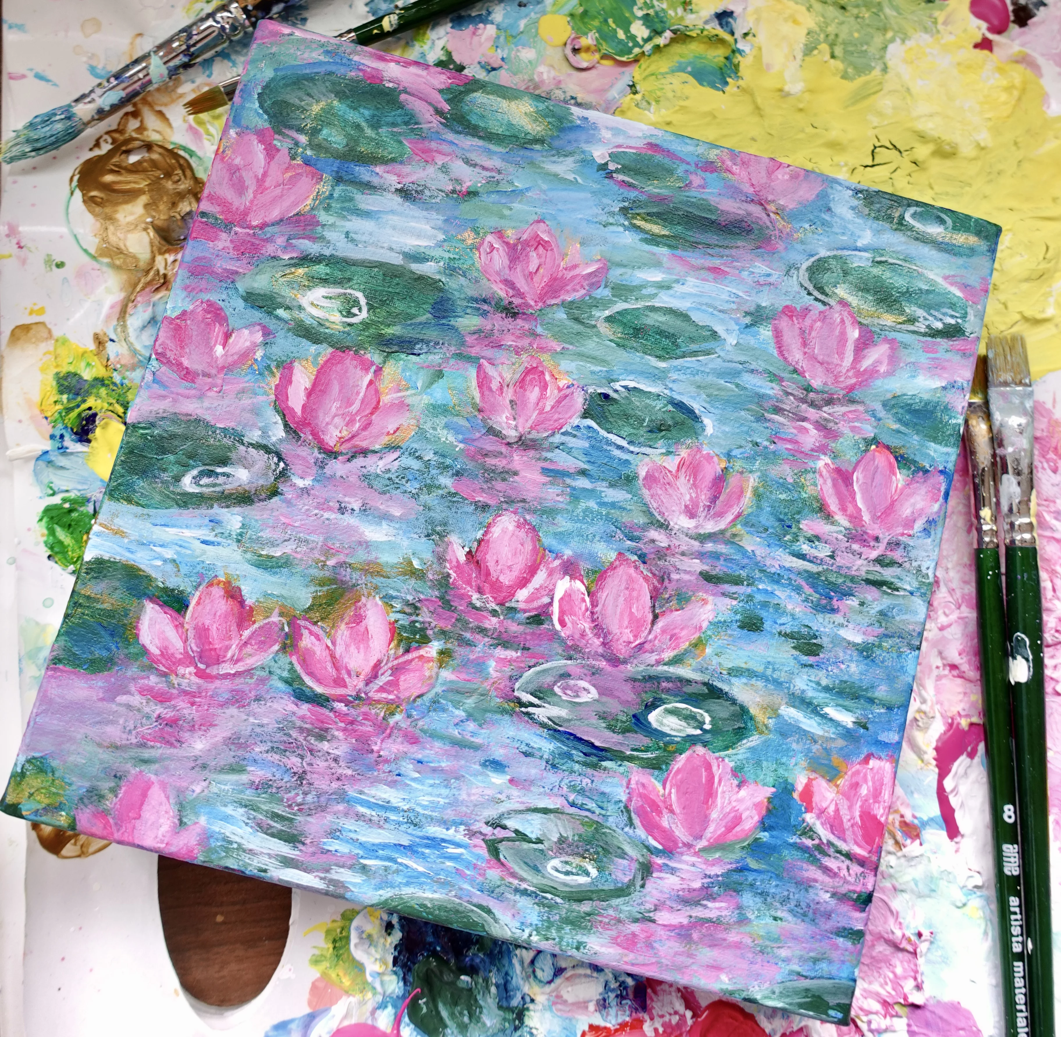 原画1点限り★オリジナル絵画「Lakeside in spring（2020）」 原画1点限り☆オリジナル絵画「Lakeside in spring（2020）」