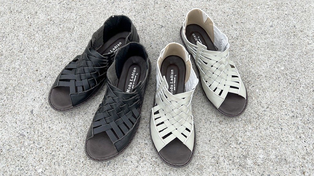 極やわ素材♪ まるで靴下感覚のマイクロファイバー編み込みサンダル