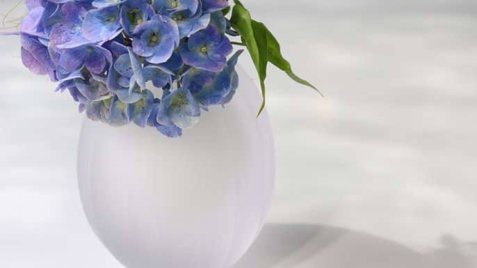 吹きガラス　花器　作家 吹きガラス作家が独自技法で仕上げる、お花溢れる硝子作品