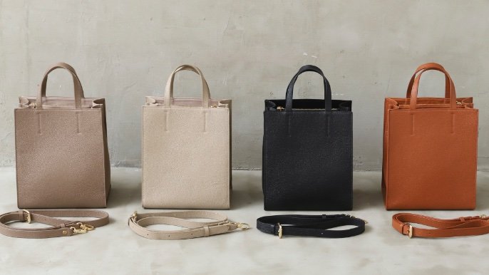 ハンドメイド品 縦型でスマート！ショルダー掛けもできる仕分け可能な自立ミニトート