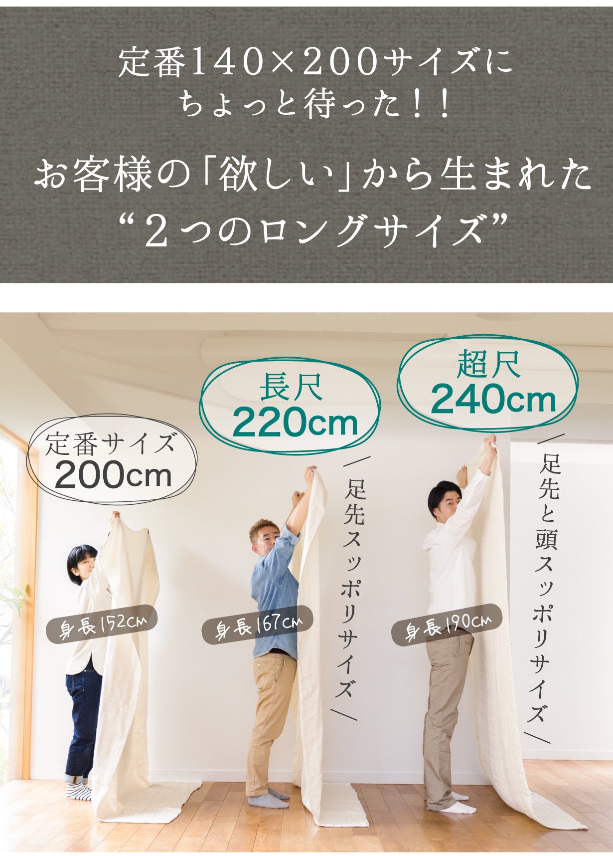 シングル・超長尺 140×260cm＞クムコ 三河木綿 和晒6重