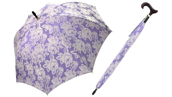 見た目は傘、実はステッキにもなる2in1！ステッキデビューの方にも