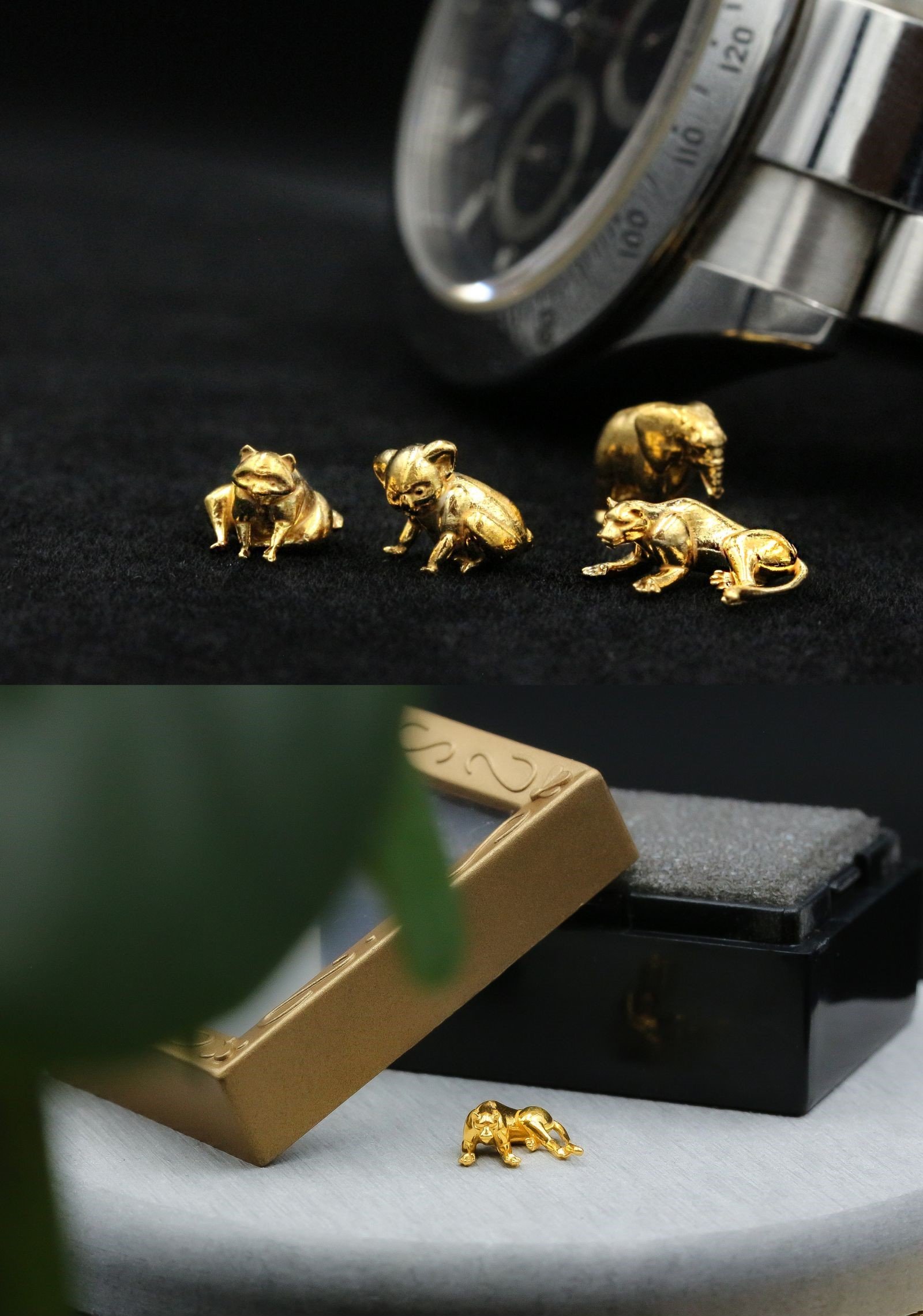 大人の遊び心・ミニチュアが可愛い☆リアルで精巧な純金製のアニマル