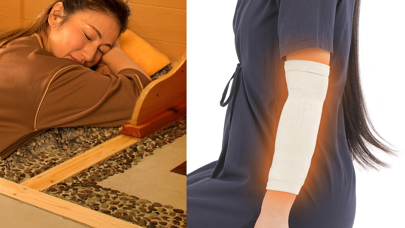 まるで岩盤浴！】希少鉱石の遠赤外線で温める『アームウォーマー