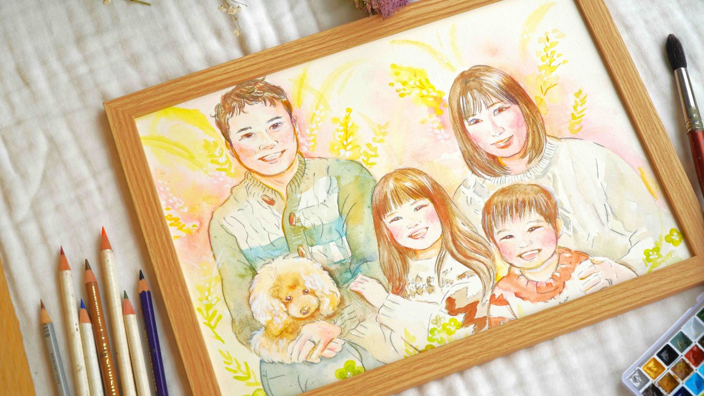 オーダーメイド絵画＊大切な家族とペットの物語｜Creema SPRINGS
