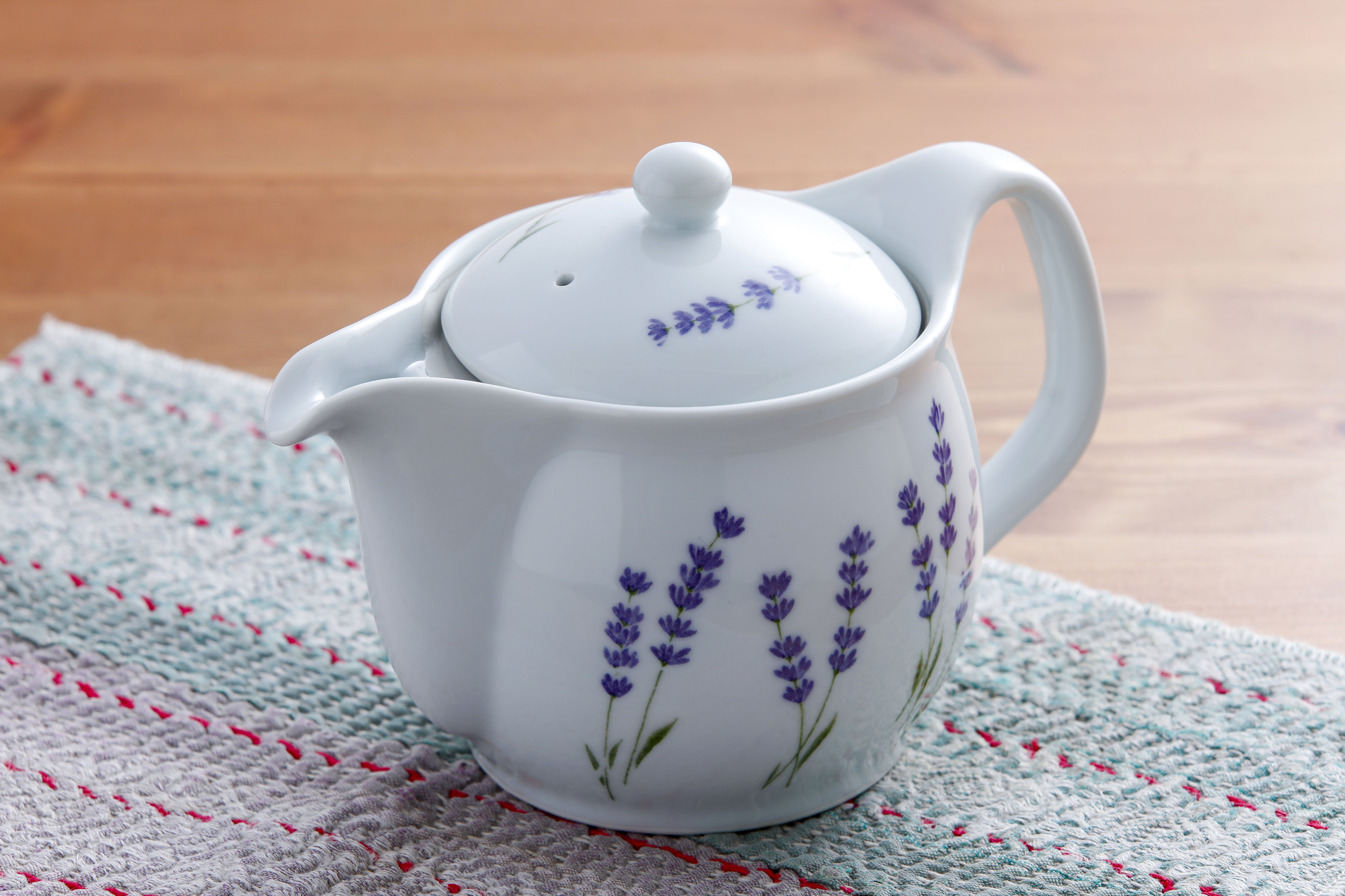 やさしいラベンダー柄のティーポット・珈琲抽出にも使える便利なポット
