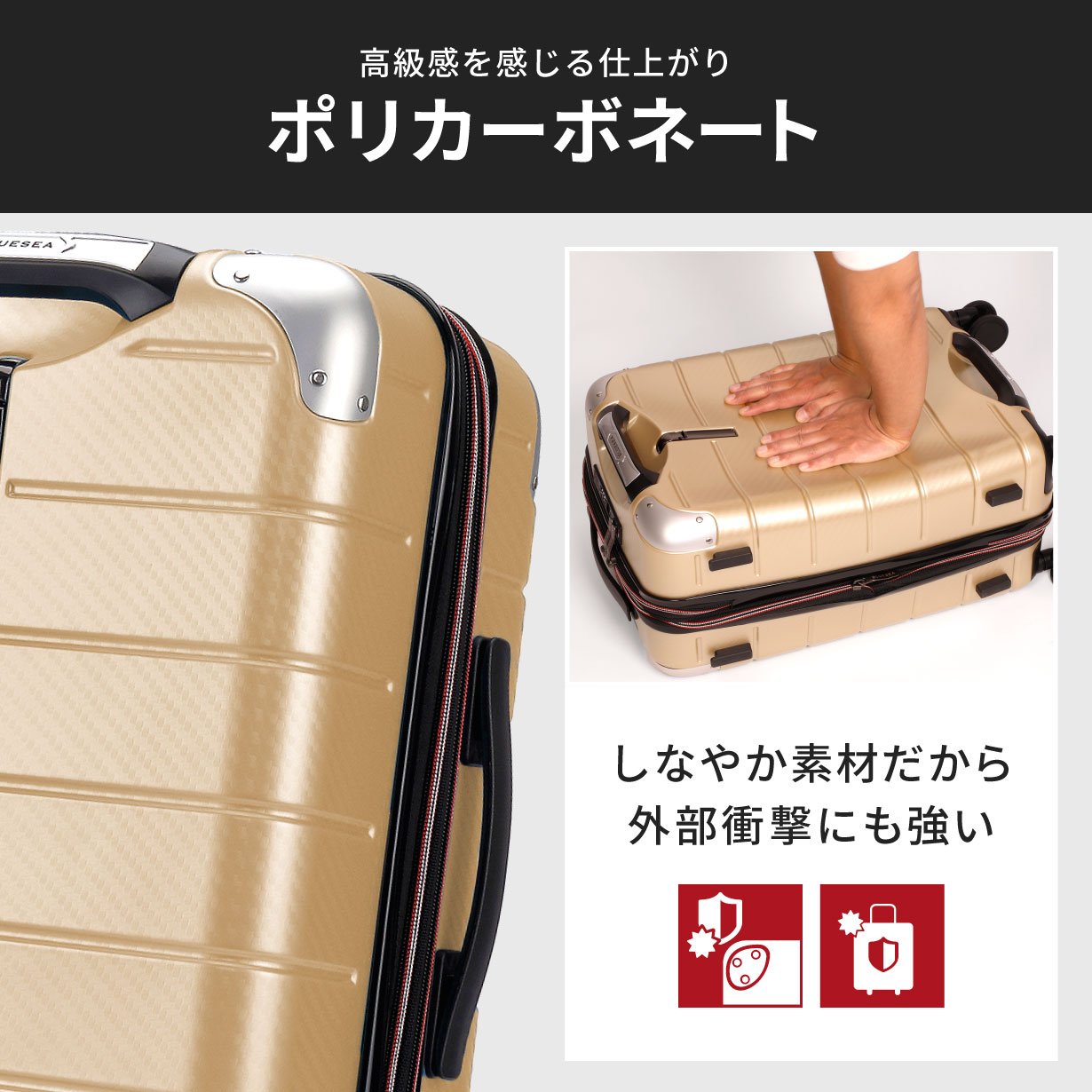グリップを極めた日本製スーツケース 機能全部入りモデル