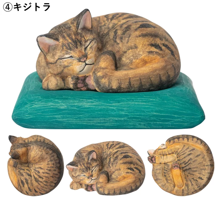 妙法寺開眼】幸せへの祈りを宿す『木彫りの眠り猫』をあなたへ｜Creema