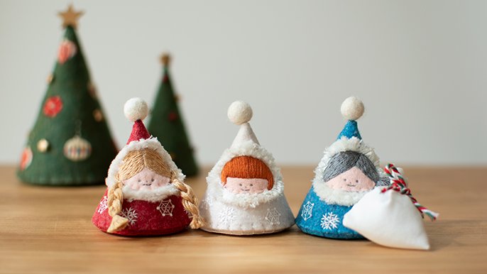 クリスマスを彩るほっこりかわいい刺繍雑貨 〜小さなサンタクロース村のクリスマス〜｜Creema SPRINGS
