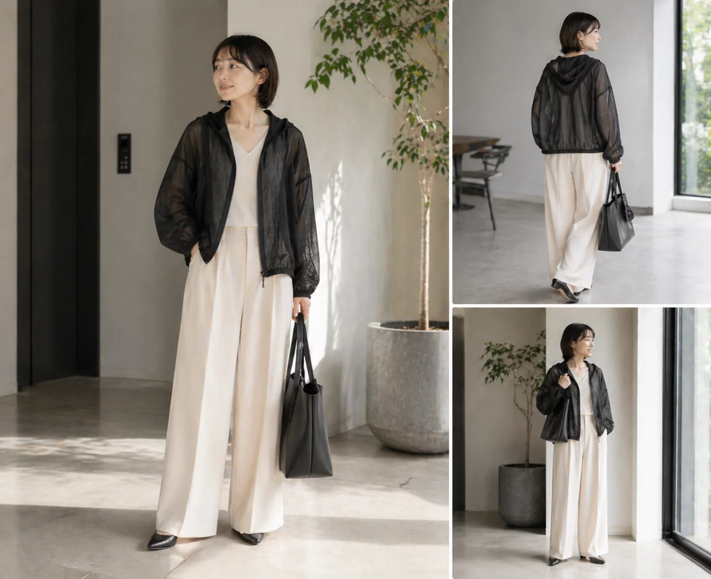 BEIGE, BERNARD シアーライトブルゾン 4 ブラック 麻　薄手 追加》シアーブルゾン（その他ブルゾン／アウター）｜B.C STOCK（ベー