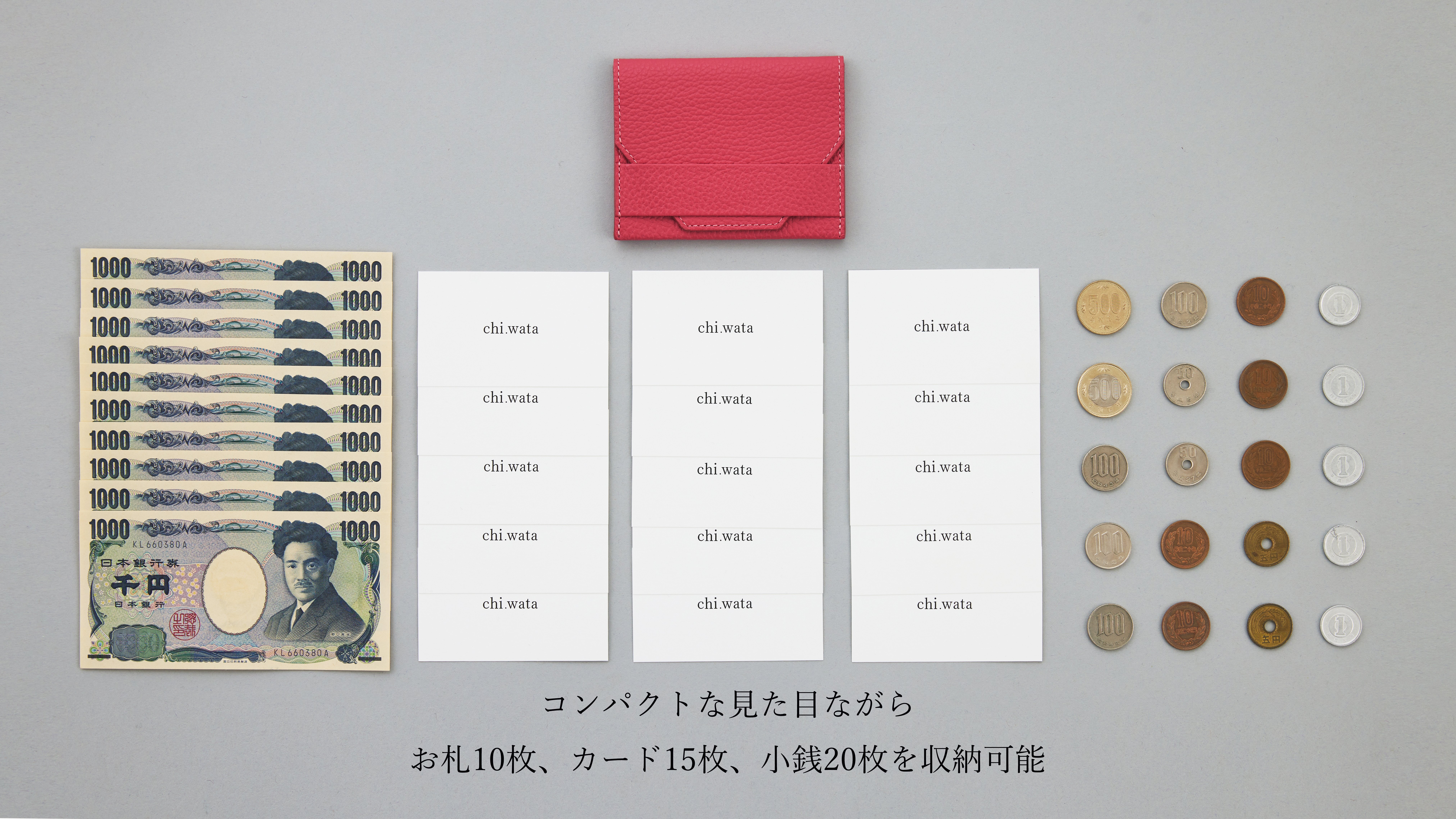 chi.wata/チワタ　スモールウォレット　黒 chi.wata チワタ ミニ財布 small wallet 折りたたみ財布