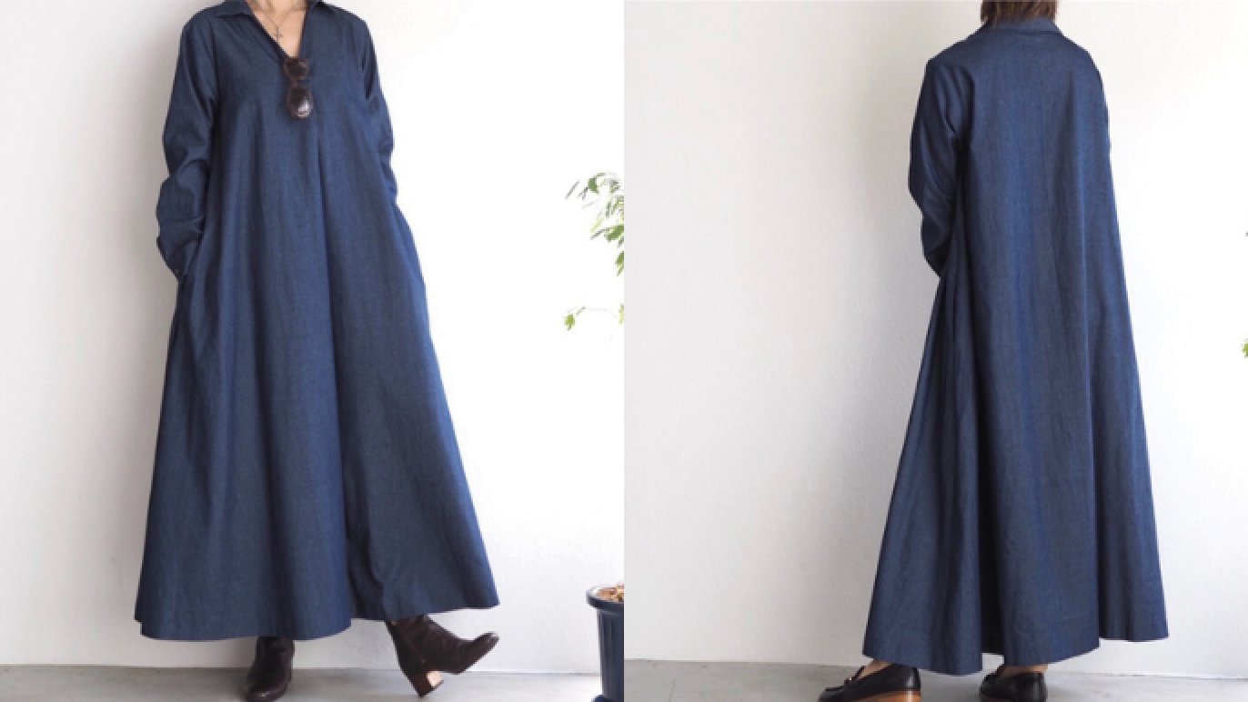 MAX MARA デニムプリント ワンピース スキッパー ツイルプリント