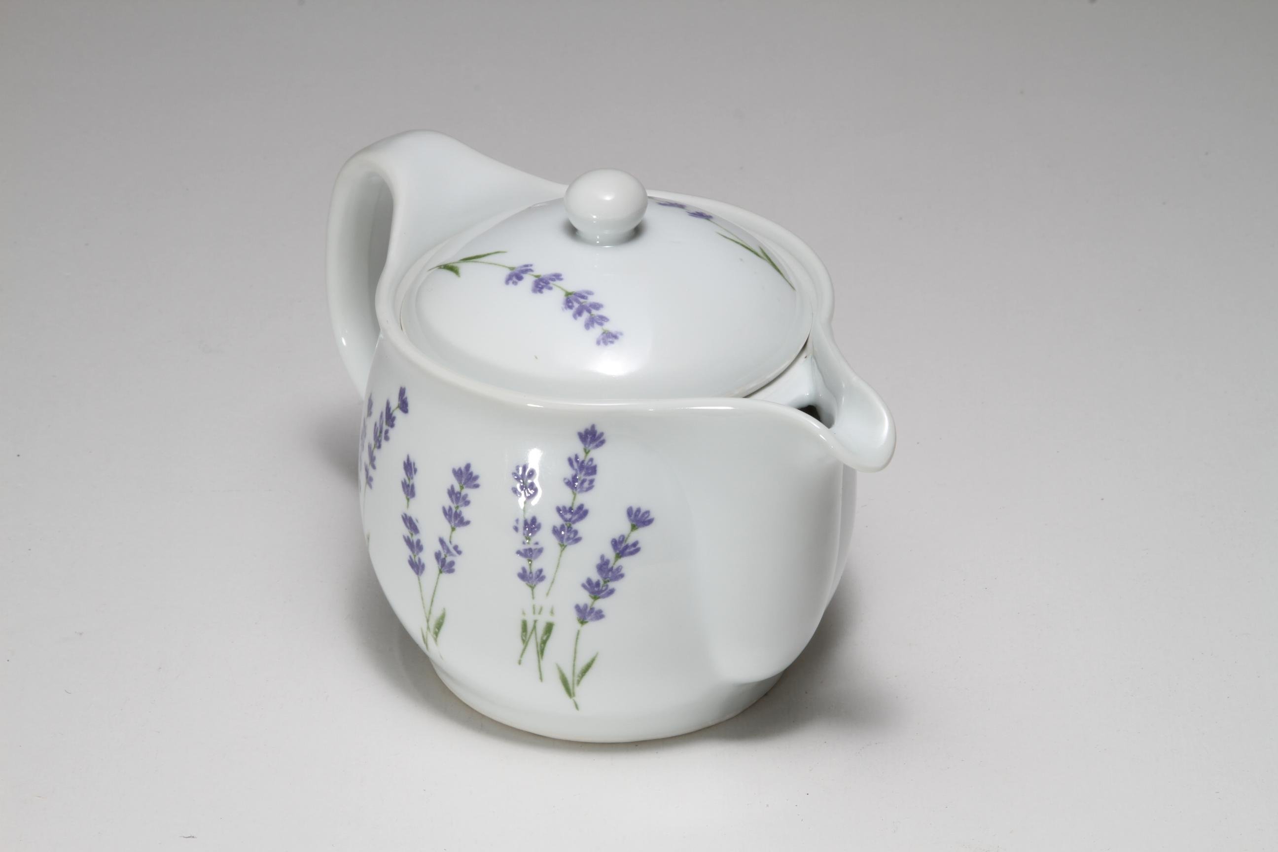 やさしいラベンダー柄のティーポット・珈琲抽出にも使える便利なポット