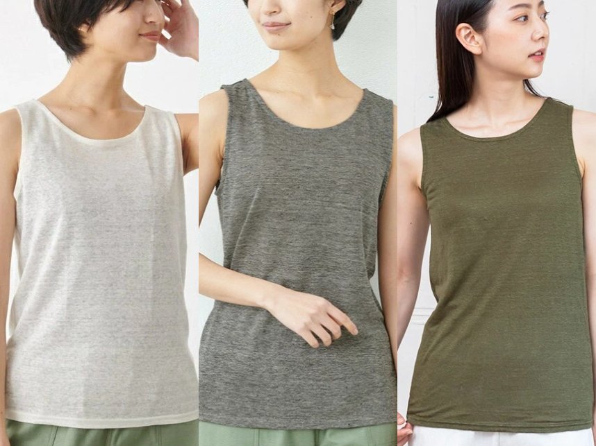 プレミアムリネン®」が素肌に優しい。夏の大人のタンクトップ（選べる