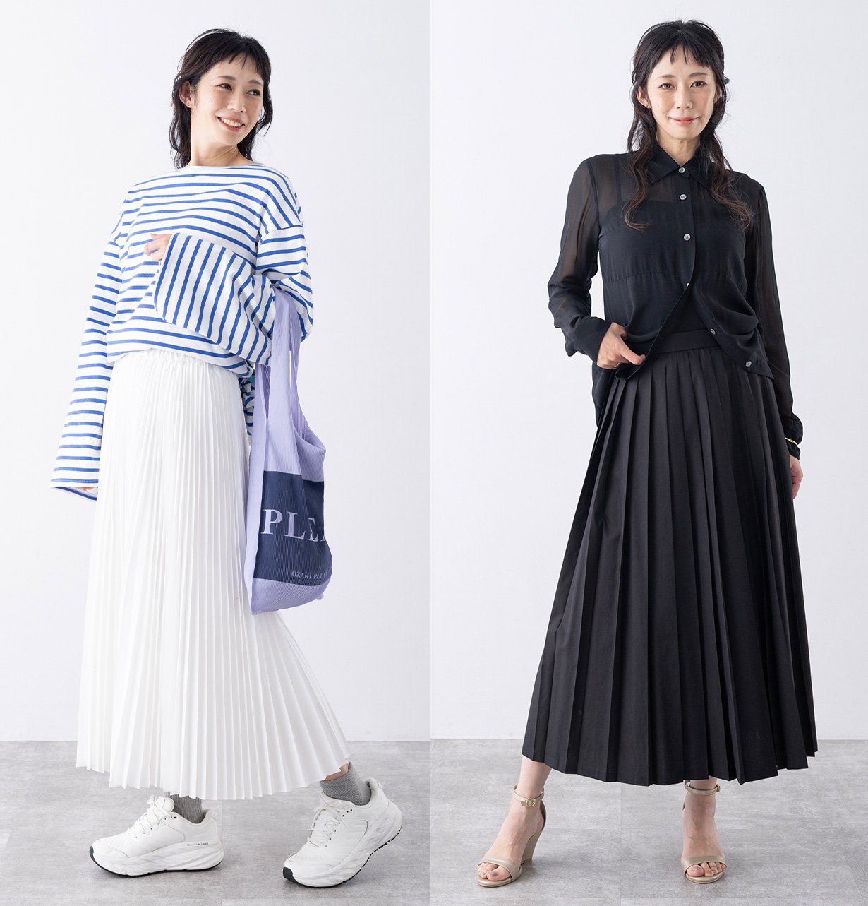 天然素材100％でも美しいプリーツが続く、扱いやすく毎日頼れる定番