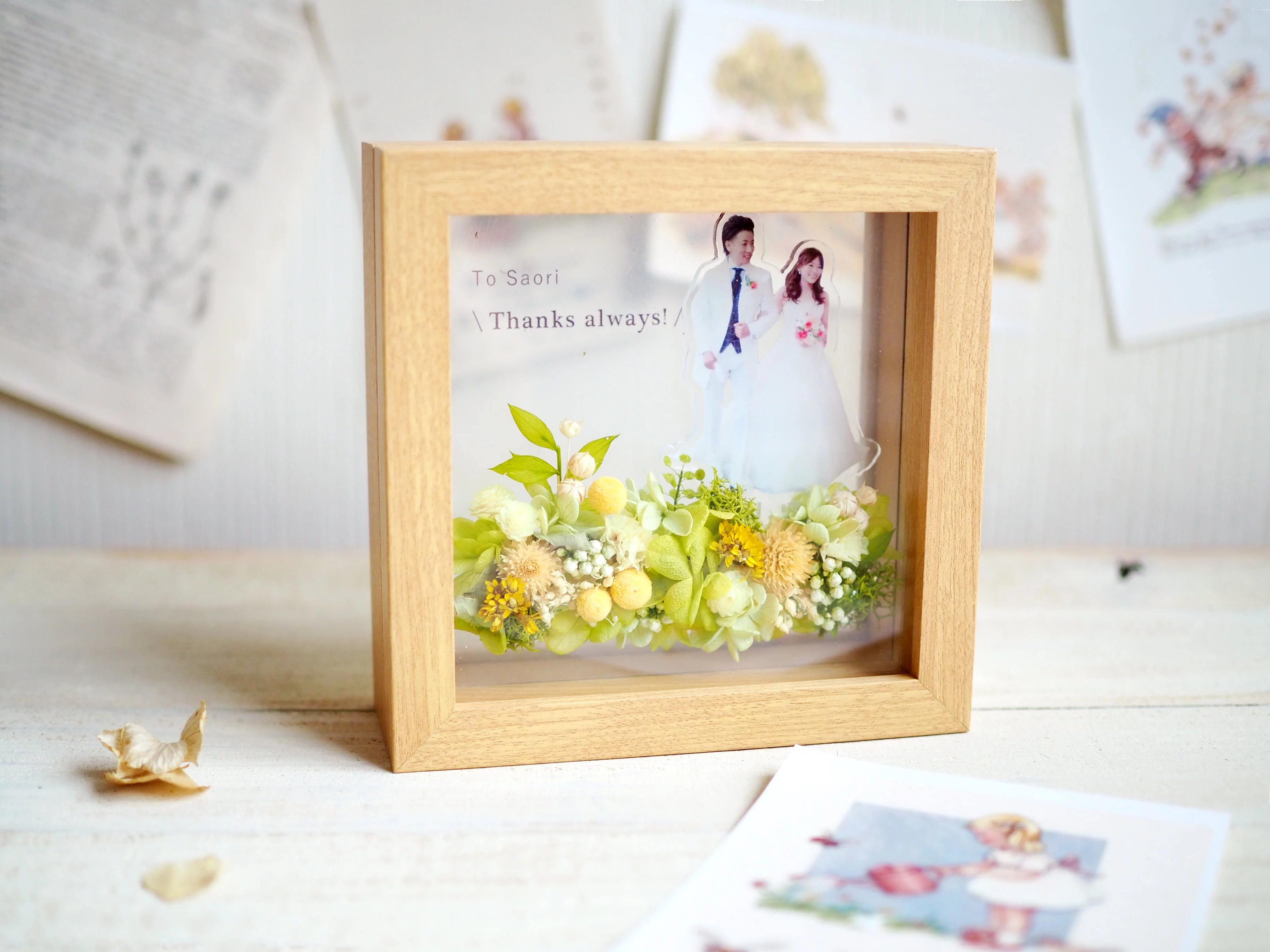 まるでお花畑にいるような♪プリザーブドフラワーと写真ピックの 