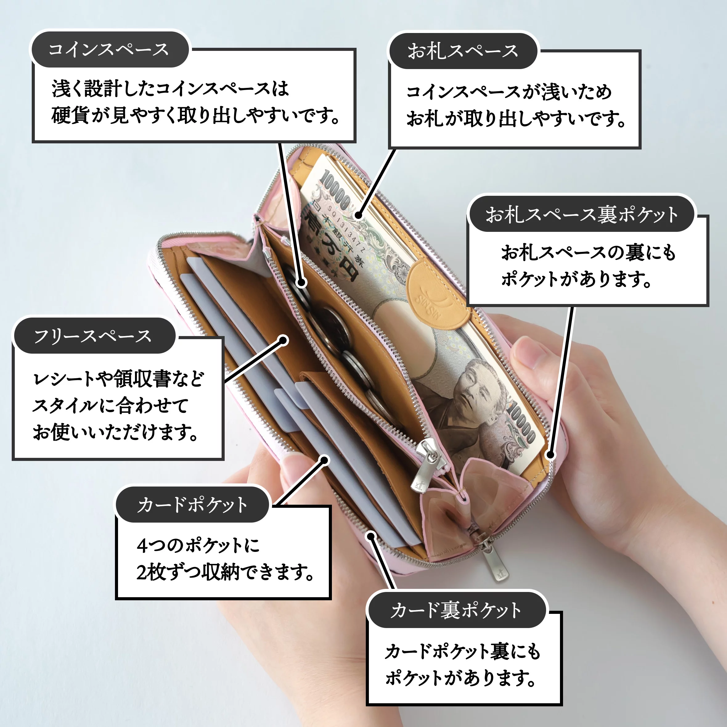 乙女心をくすぐる！財布職人が最小の限界に挑んだラウンドジップ「女性 