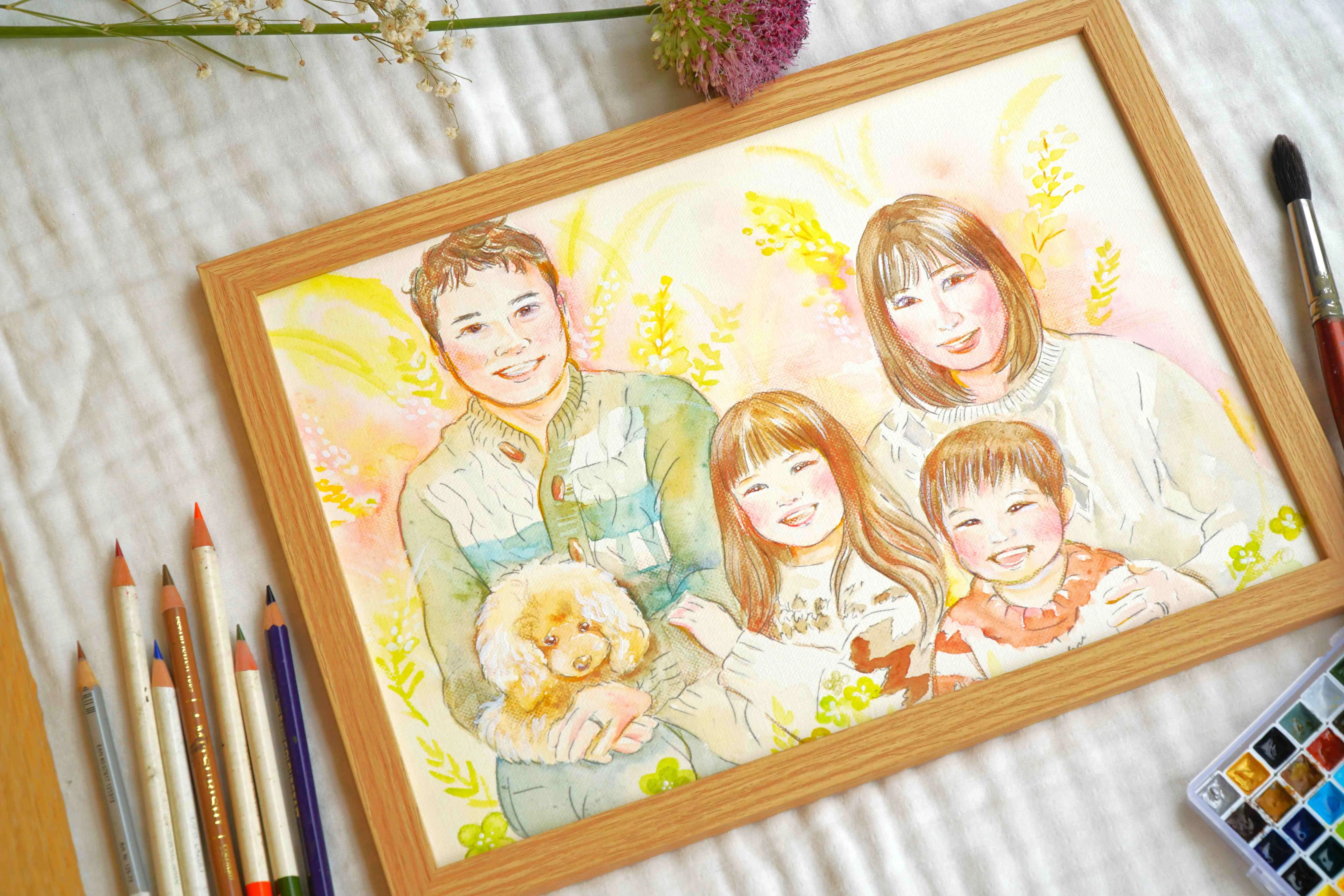 オーダーメイド絵画＊大切な家族とペットの物語｜Creema SPRINGS