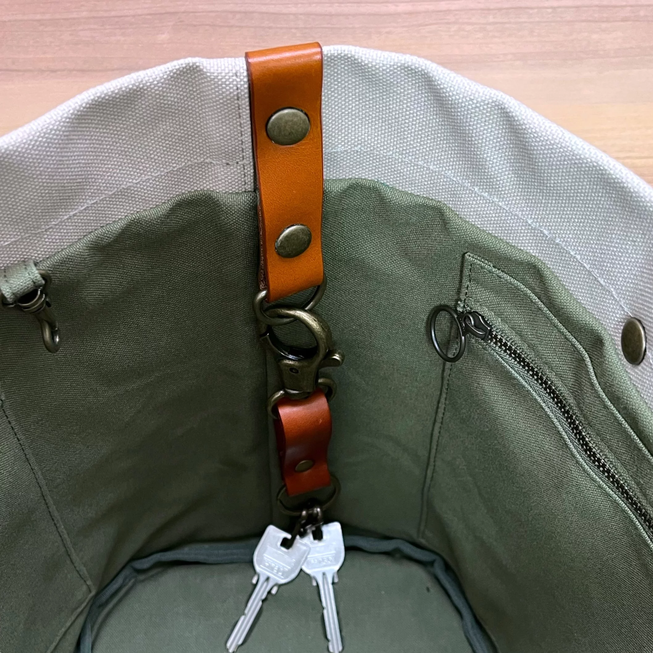 nonosがおくる倉敷帆布×栃木レザーの上品カジュアルトートバッグ