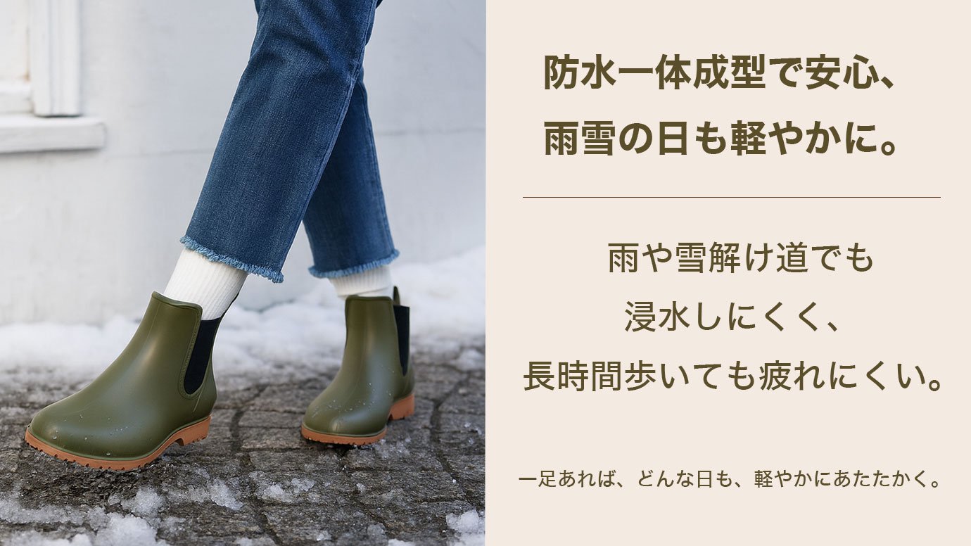 すき間ゼロ構造」で冬の冷え知らず。防水ショートブーツ HORIZON WALK