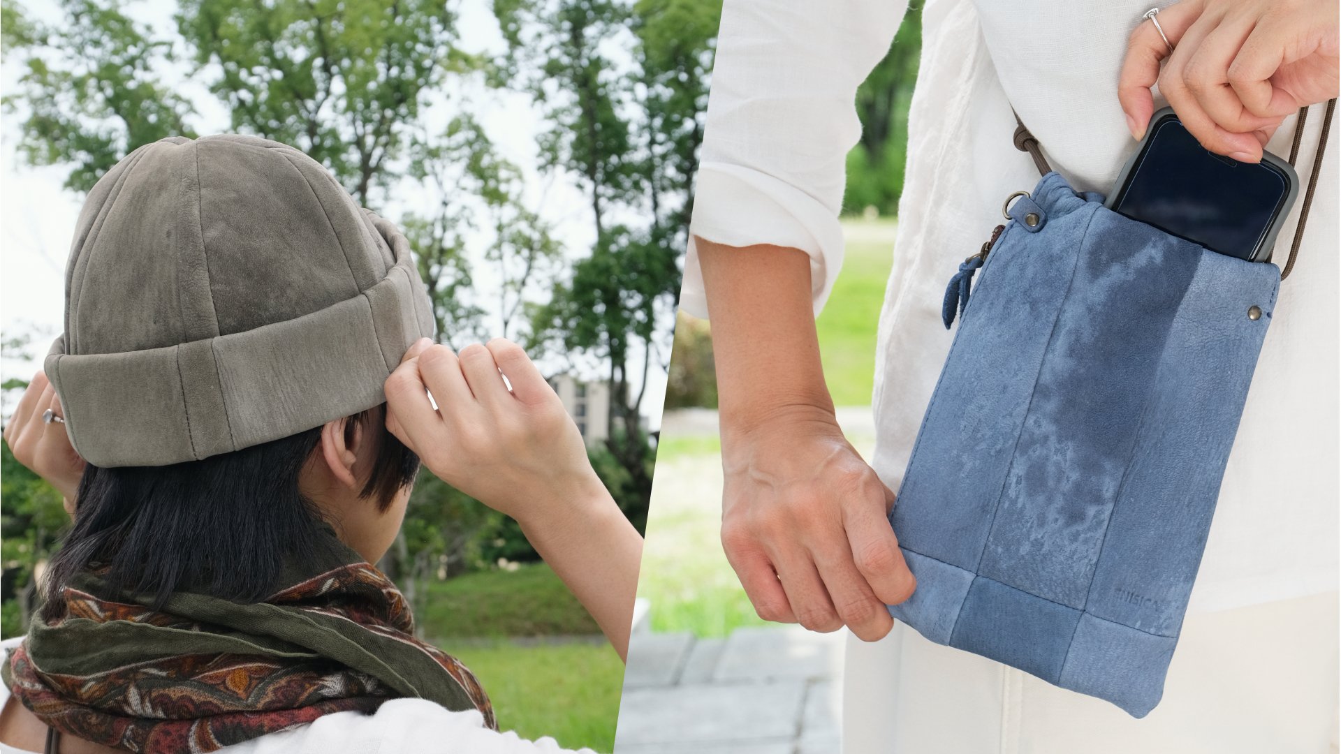 野生の日本鹿革の個性を楽しむ。神戸の革工房が作るスマホポシェットと