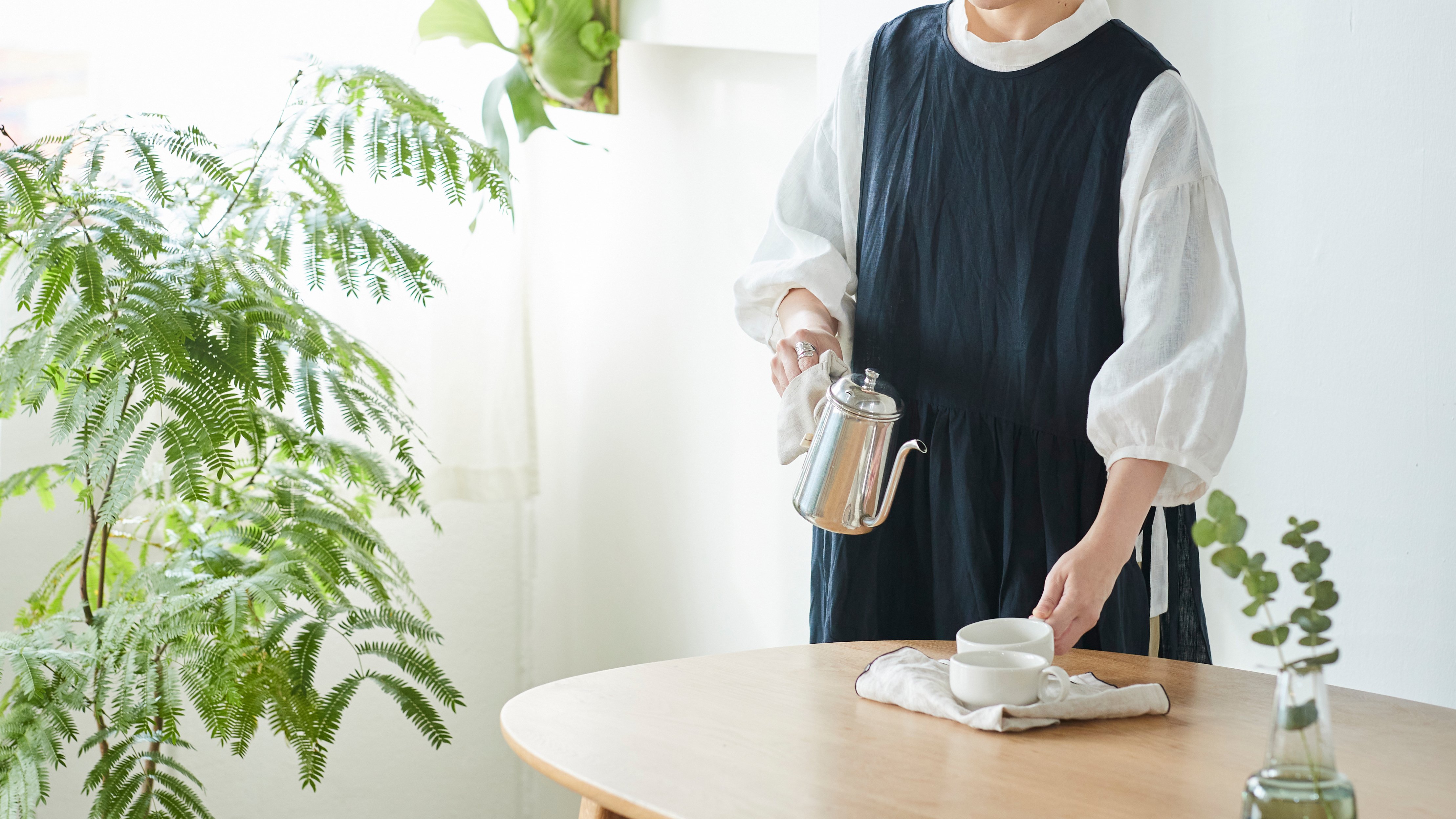 毎日着たい、変化を楽しむ割烹着ワンピース 