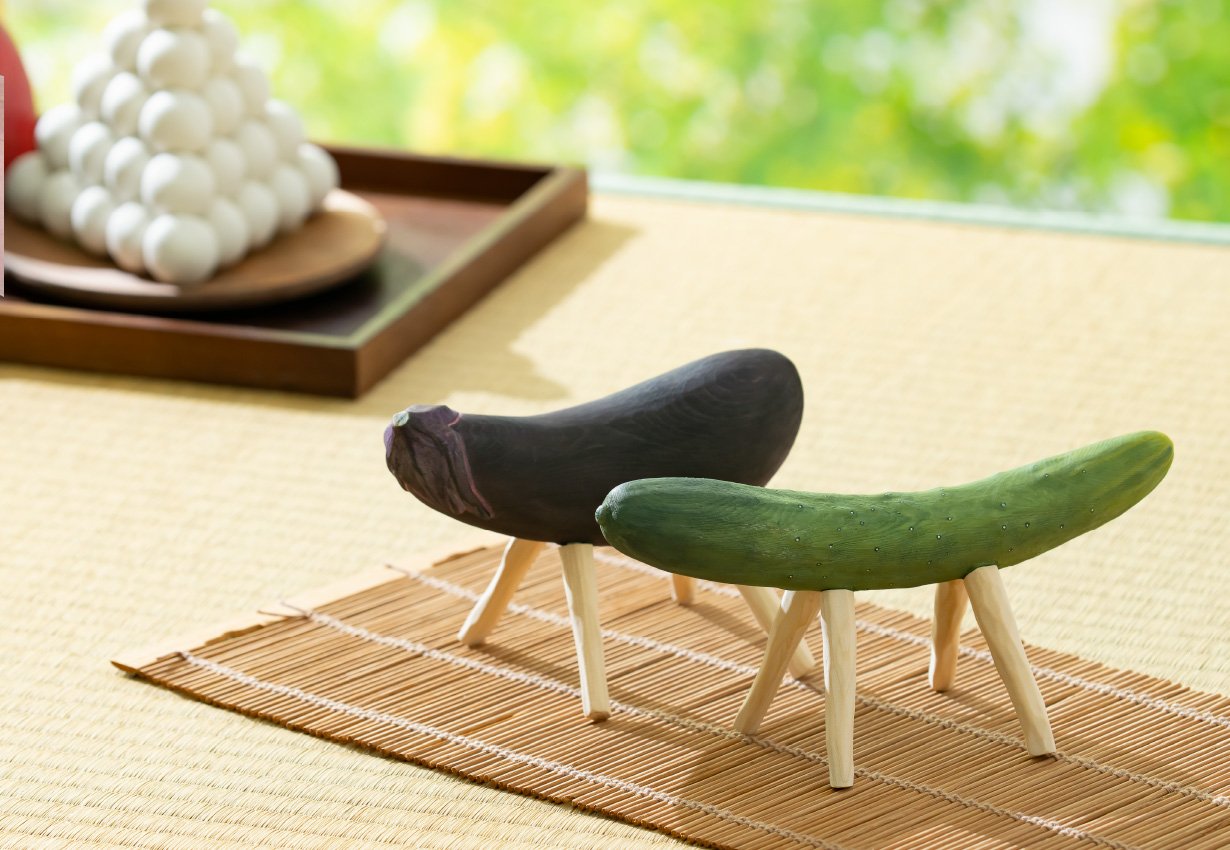 エッ！このキュウリとナスって木製なの！？ みんなびっくり、超