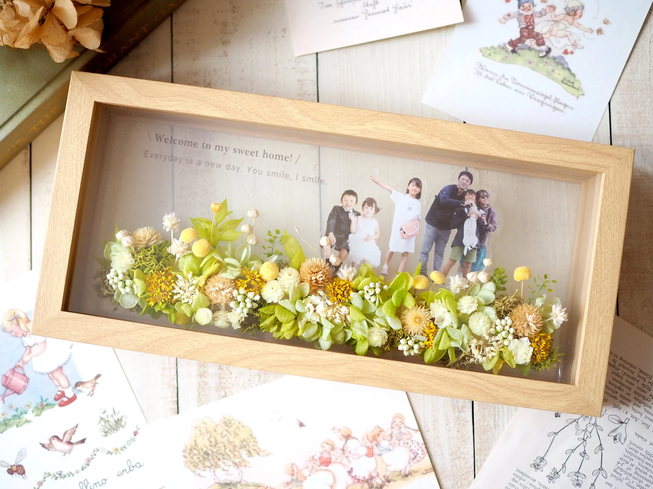 まるでお花畑にいるような♪プリザーブドフラワーと写真ピックの  