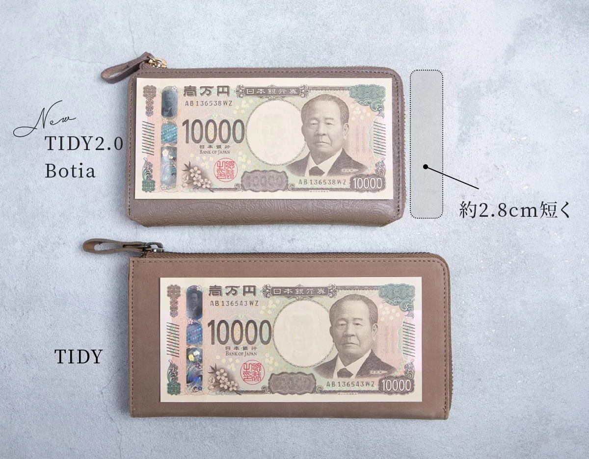 本革に華やかなボタニカル調モチーフを型押し。収納力抜群の小さい長 