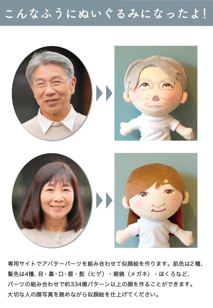 じぶんぐるみ】ずっとの相棒をあなたに。334億パターン以上のじ