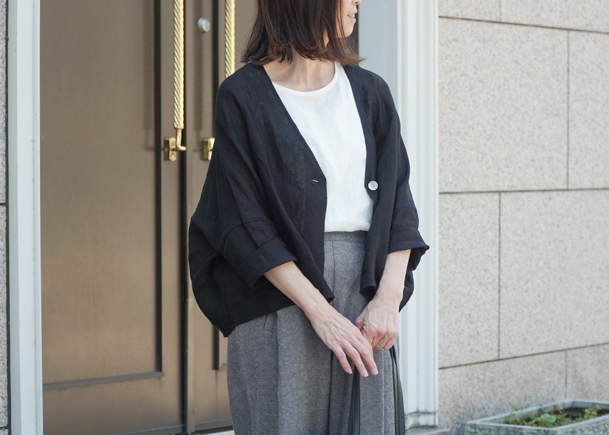 あれこれ考えずにこれだけでOK！私に馴染むリネンガーゼのボレロ風