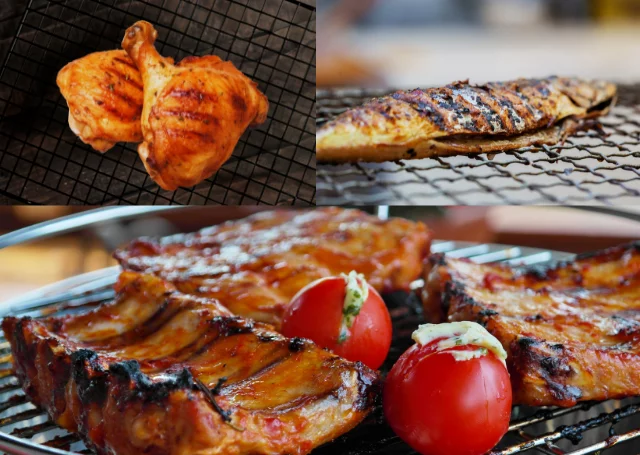 バレンシアガ キャップポータブル スモーク グリル 燻製~直火焼き青