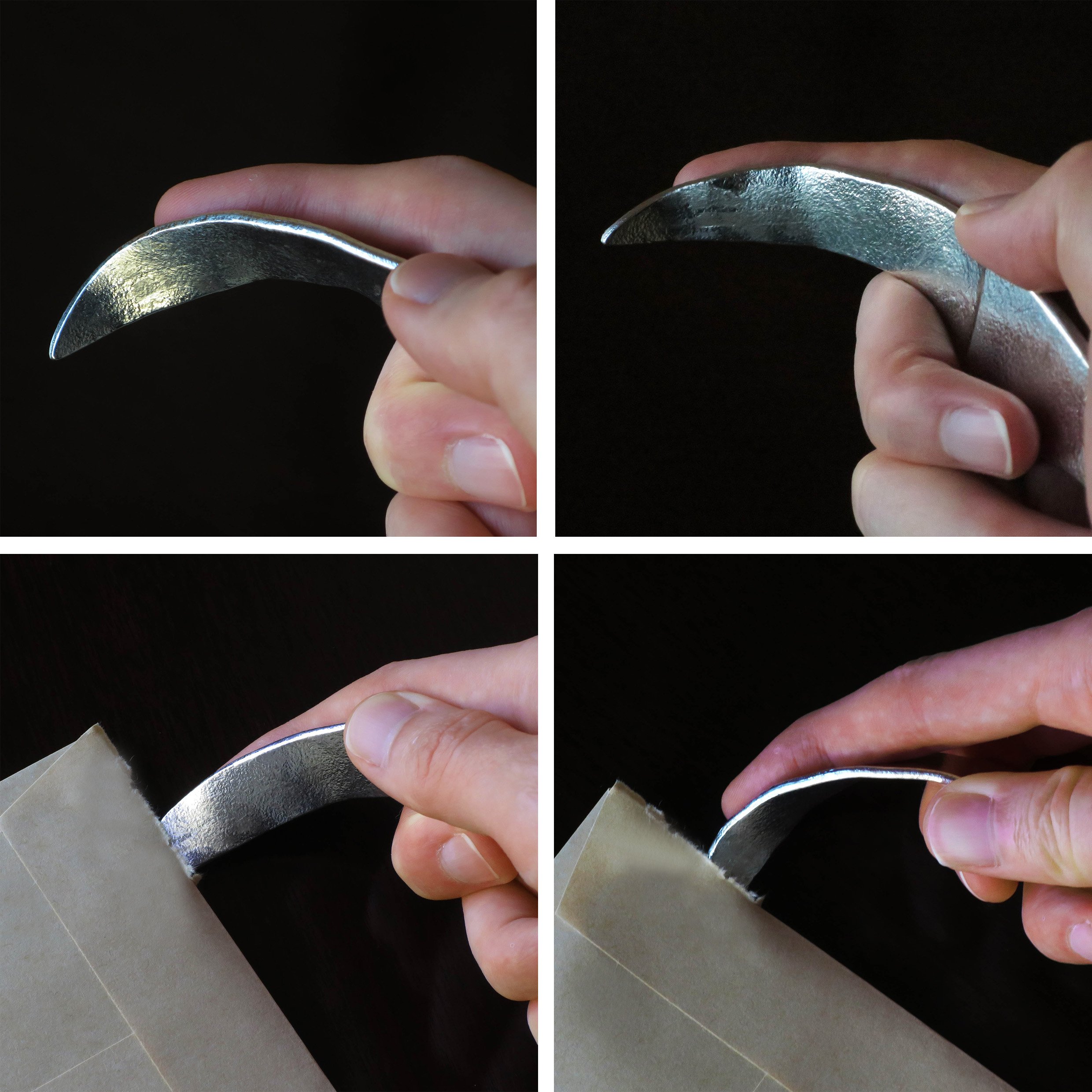 刃先を曲げられる、錫製の優しいペーパーナイフ！段ボールカッター