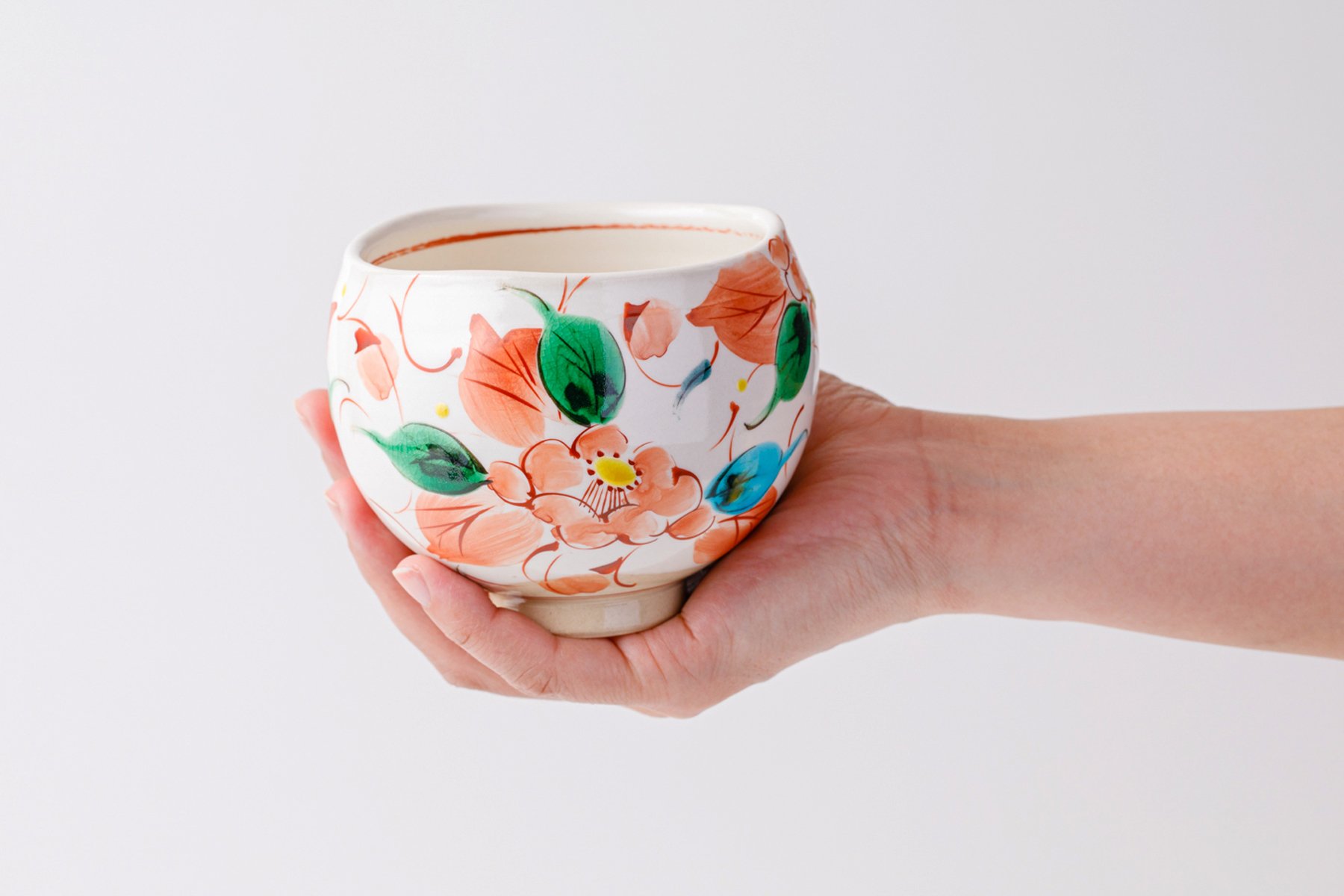 虚空蔵窯　一服腕　桜　二点セット ペアいっぷく碗 彩日和 桜（ブルー・ピンク） / 虚空蔵窯