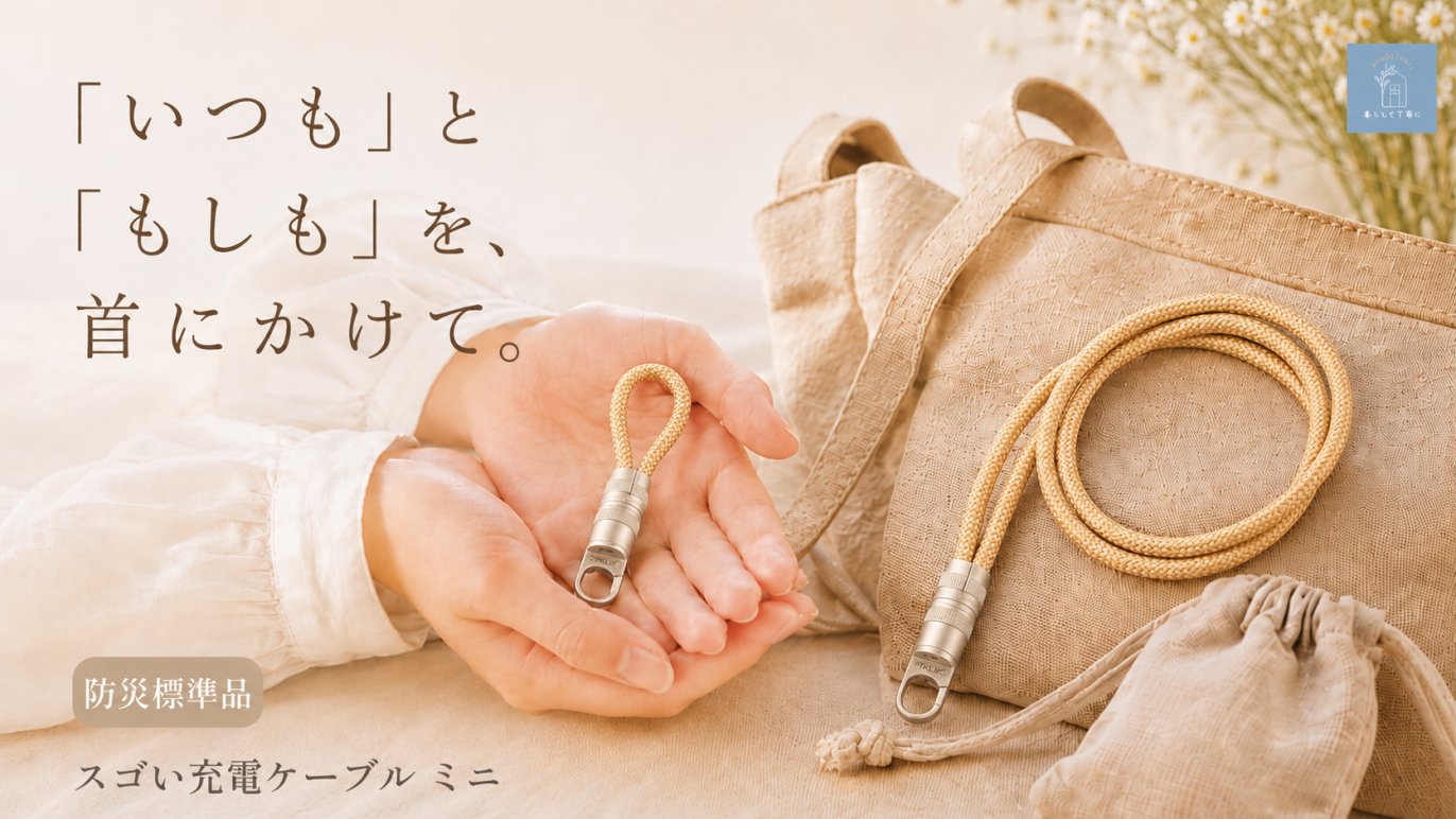 いつも」と「もしも」を、首にかけて。バッグに入る15cmの防災ミニ