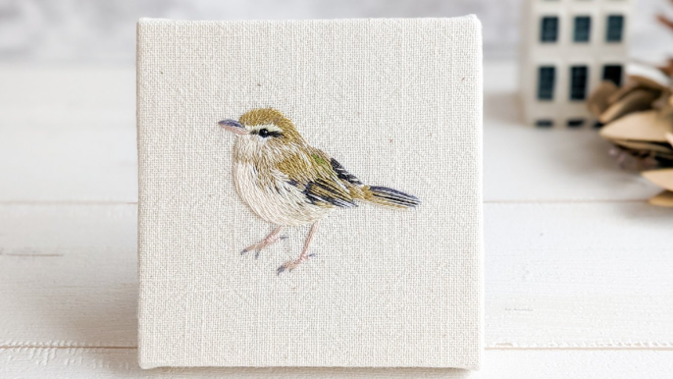鳥柄　野鳥　刺繍　付下げ 96e88315-2d7d-42e6-b450-