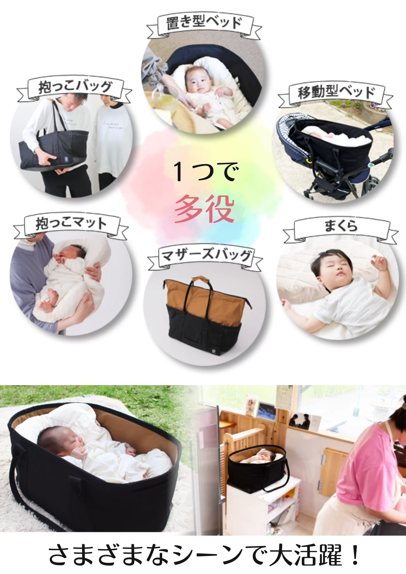 RACCOそらいろ　ネドコBAGのセット ベビーカーより手軽、抱っこ紐よりラク。赤ちゃんのぐっすりを