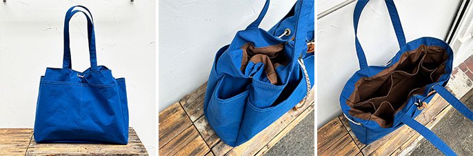 軽くて、大容量、仕分けもできて、自立もする、撥水加工で濡れて