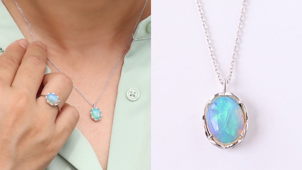 希少♦️プレシャス オパール♦️ペンダント トップ♦️未使用♦️遊色たっぷり♦️送料込 遊色効果を持つ「プレシャスオパール」白の洋服でもオパールが美しく