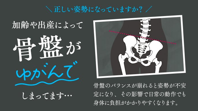 骨盤からキレイを整える。 極薄で通気性のよいベルトが、無理なく姿勢