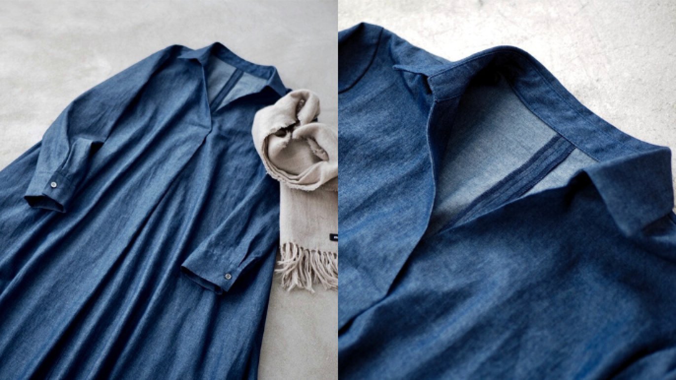 MAX MARA デニムプリント ワンピース スキッパー ツイルプリント