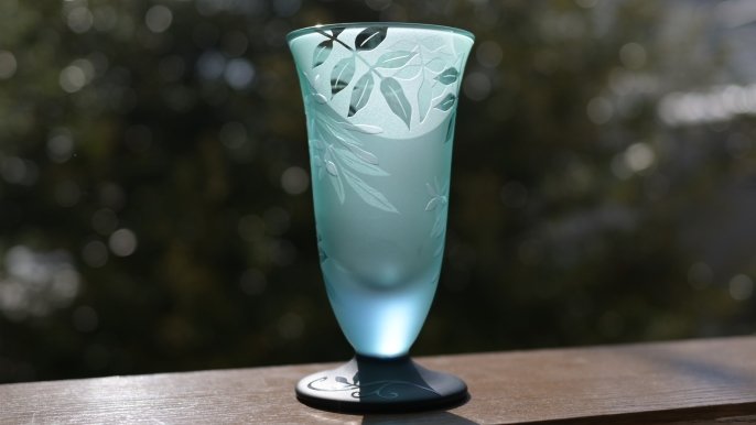値下げしました　サンドブラスト用花器 Amazon.co.jp: 北一硝子 グラス サンドブラスト 花 ペアグラス