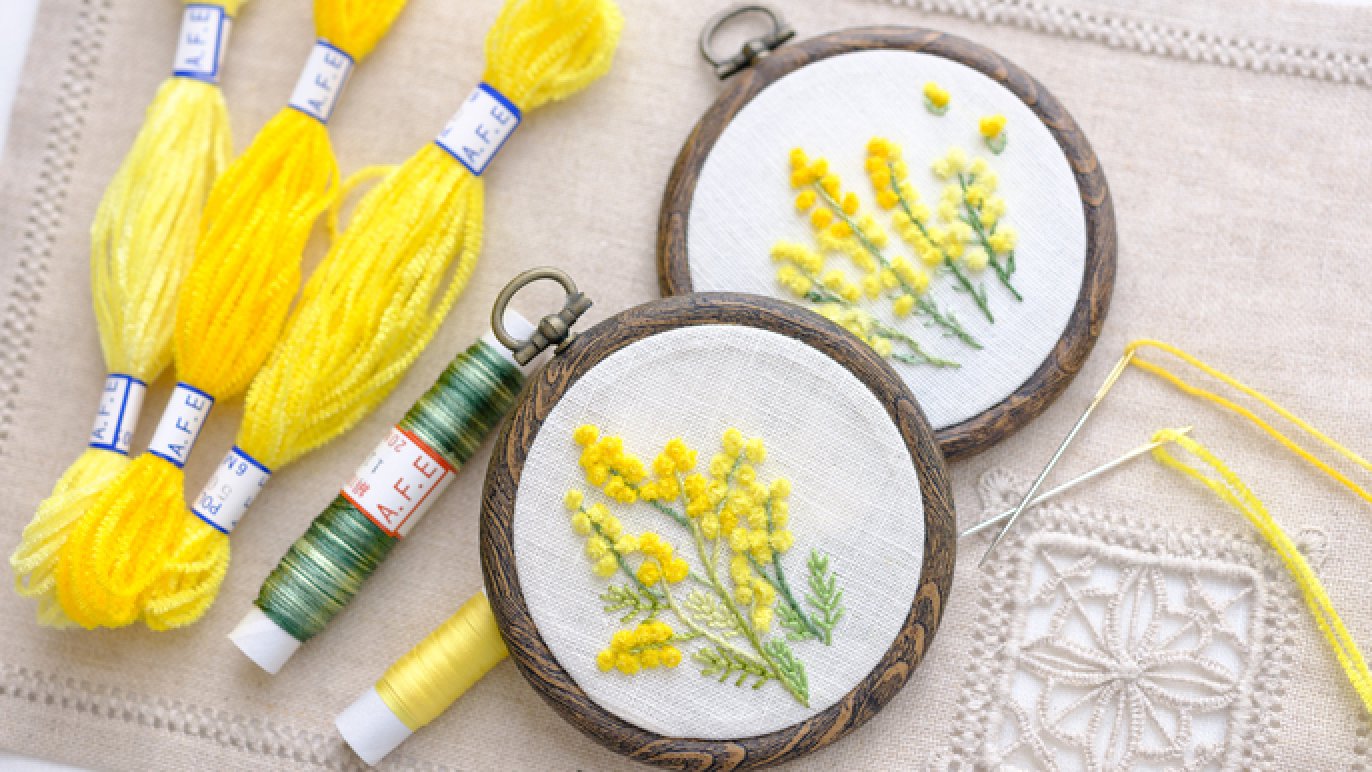 花刺繍を作りましょう！ 新キット【スミレのウール刺しゅうキット by 