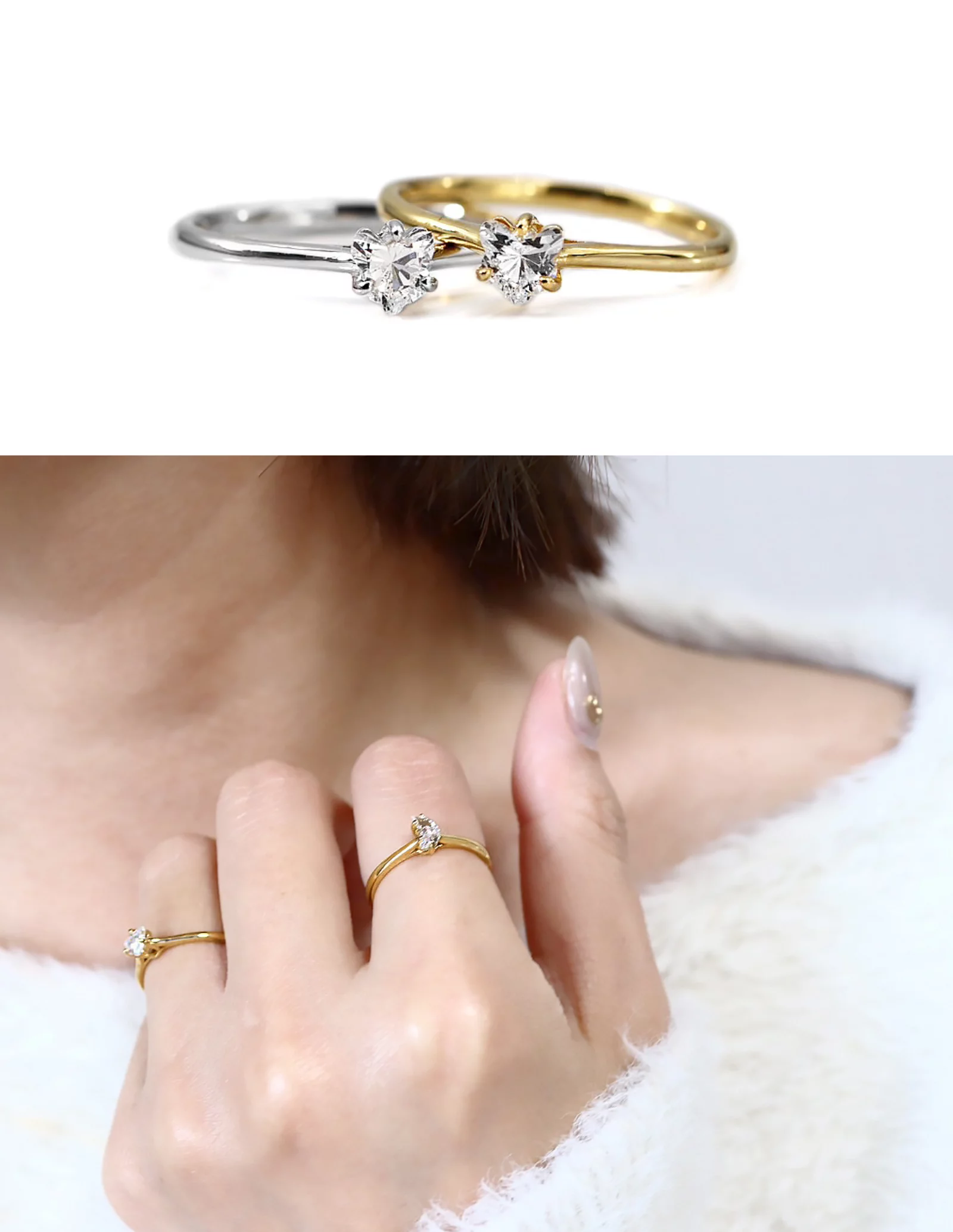 ラボグロウンダイヤモンドの【月と猫】オリジナルシェイプジュエリー