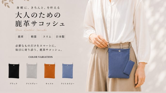 レザーのカシミア、身体にフィットする滑らかさ】天然シカ革の