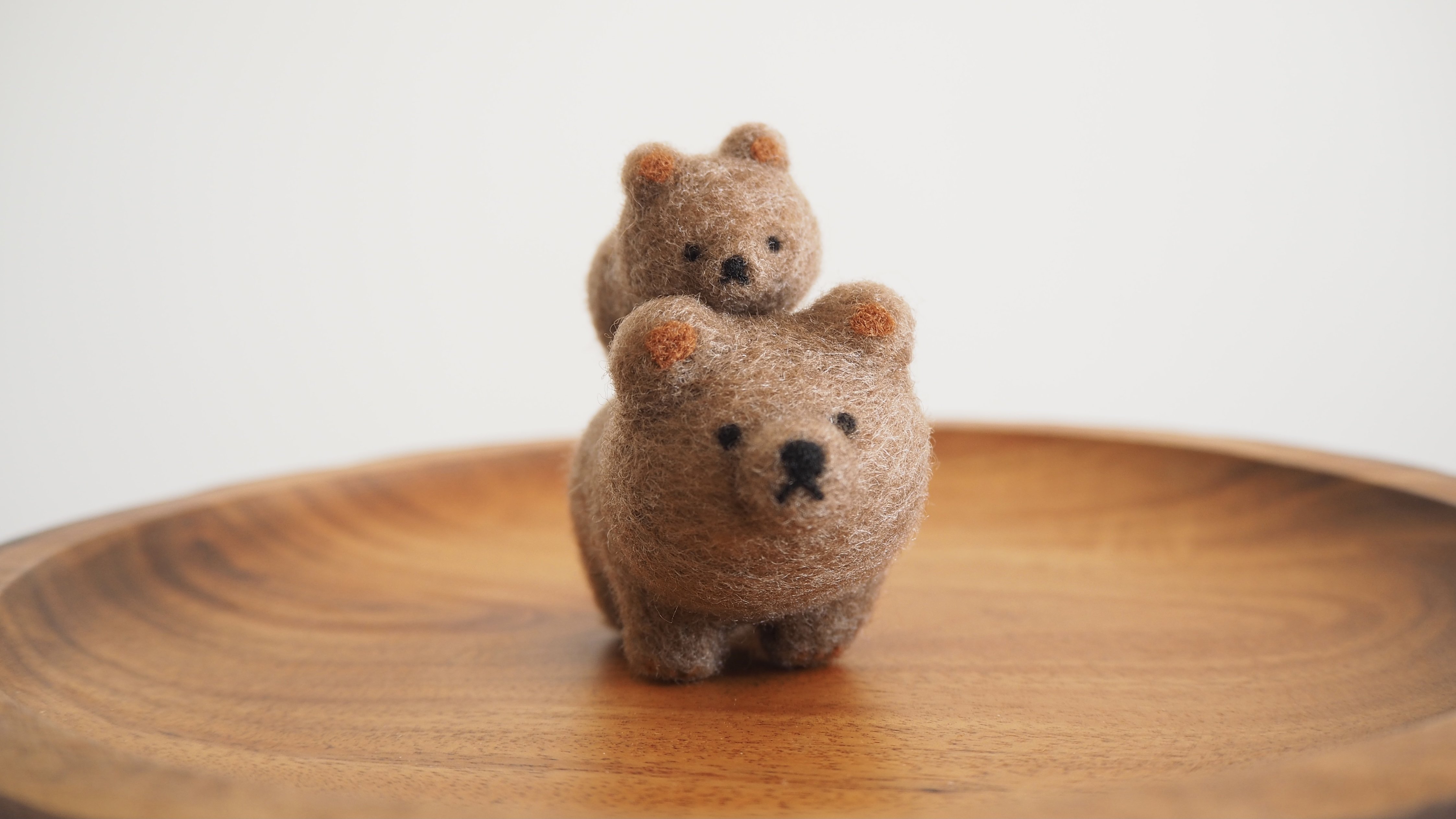 【サンプル】羊毛フェルト作品　木彫り熊