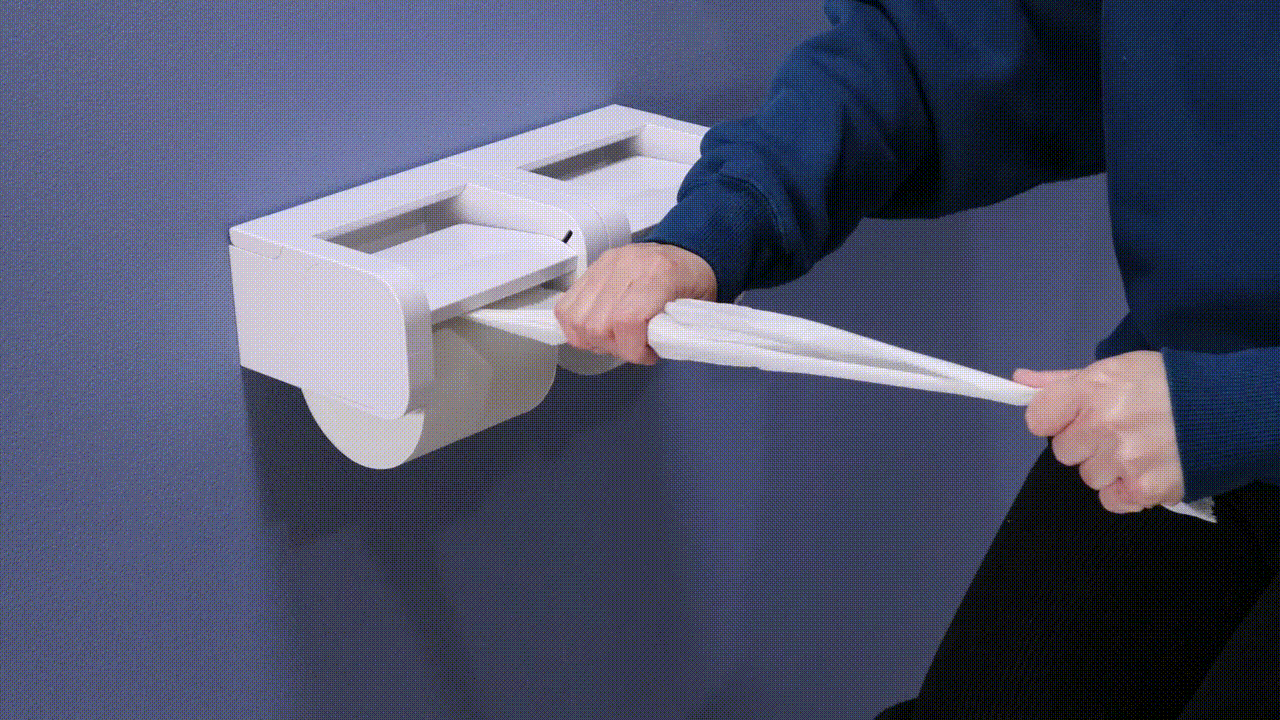 トイレ　js　gif トイレをもっと快適に、もっと美しく。片手でスパッと切れるトイレットペーパーホルダーKATATEKO｜Creema SPRINGS